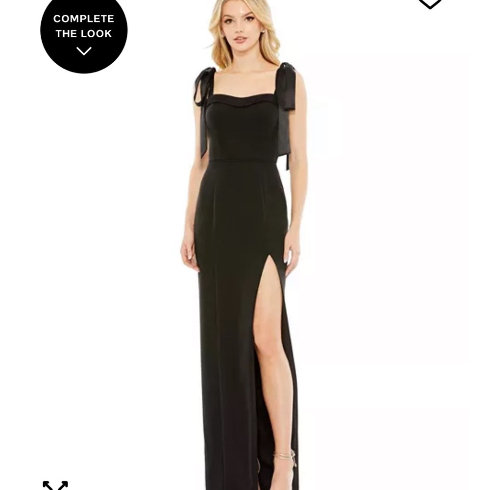 Mac Duggal Black Maxi Dress with Slit